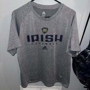 Notre Dame Irish Football - Issued Gear - Men's Medium Climalite T Shirt - Gray